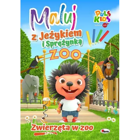 ZWIERZĘTA W ZOO. MALUJ Z JEŻYKIEM I SPRĘŻYNKĄ