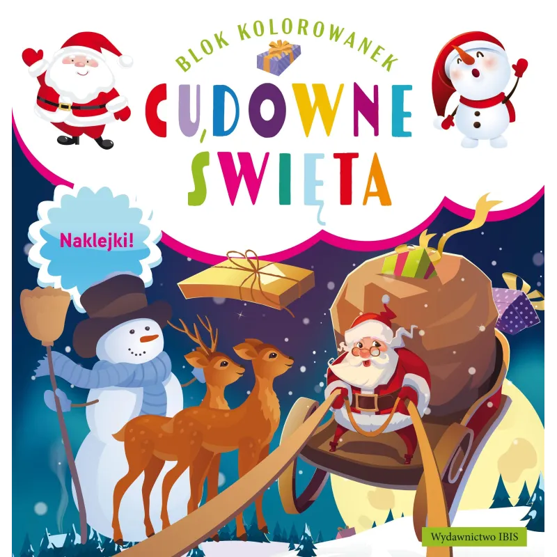 Cudowne święta. Blok kolorowanek  naklejki