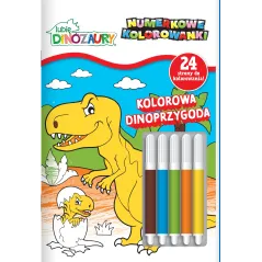 LUBIĘ DINOZAURY. KOLOROWA DINOPRZYGODA. NUMERKOWE KOLOROWANKI