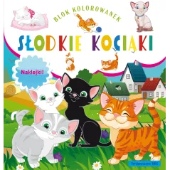 Słodkie kociaki. Blok kolorowanek  naklejki