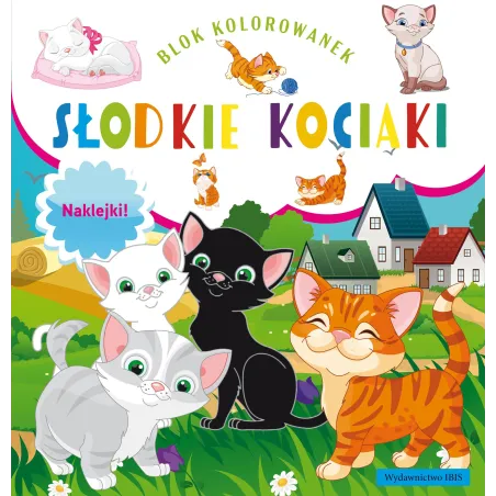 Słodkie kociaki. Blok kolorowanek  naklejki