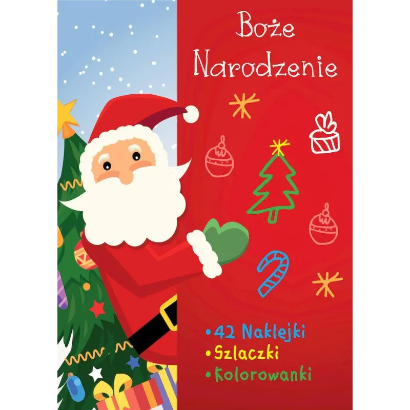 BOŻE NARODZENIE NAKLEJKI SZLACZKI KOLOROWANKI