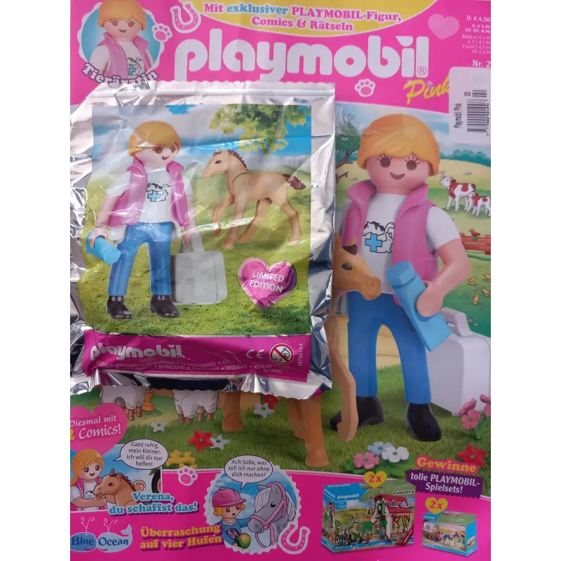 PLAYMOBIL PINK TIERARZTIN + FIGURKA. WERSJA NIEMIECKOJĘZYCZNA