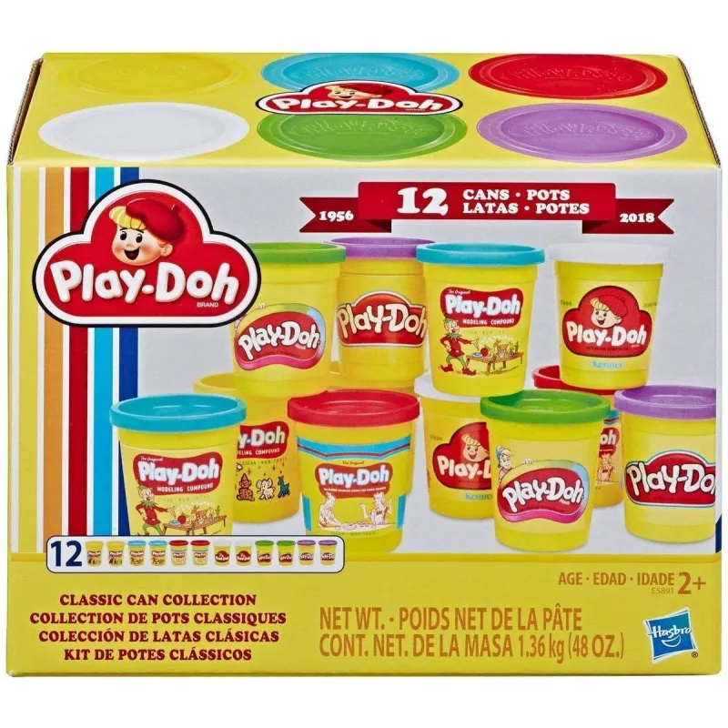 KLASYCZNE KOLEKCJA CIASTOLINA PLAY-DOH 12 TUB 2+