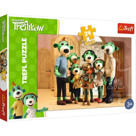 PORTRET RODZINNY Z ROBOTEM RODZINA TREFLIKÓW PUZZLE 24 MAXI 3+