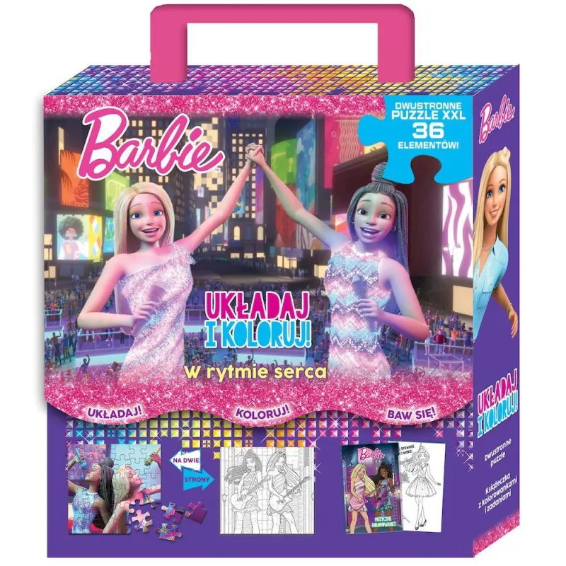 BARBIE. W RYTMIE SERCA. UKŁADAJ I KOLORUJ