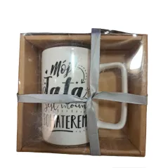 KUBEK PORCELANOWY MÓJ TATA JEST MOIM BOHATEREM 450 ML