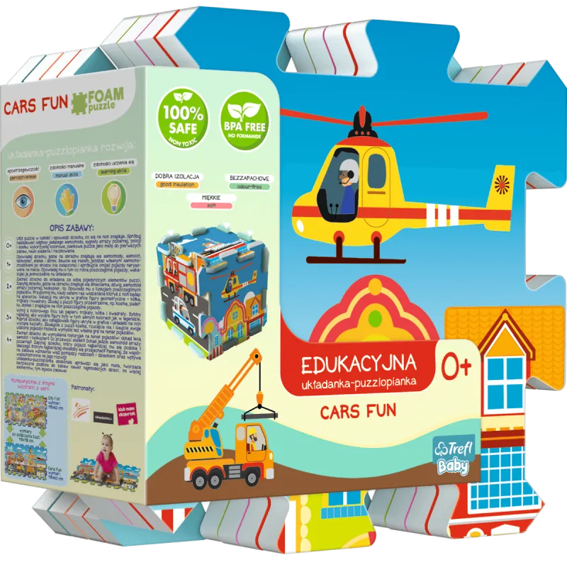 PUZZLOPIANKA UKŁADANKA EDUKACYJNA CARS FUN 0+