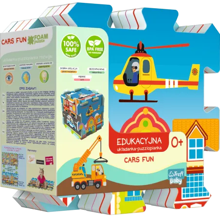 PUZZLOPIANKA UKŁADANKA EDUKACYJNA CARS FUN 0+