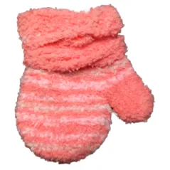 Rękawiczki Dziewczęce Frotte Jednopalczaste Na Sznurku Brzoskwiniowe W Paski 10Cm Yo! Club