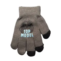 RĘKAWICZKI DZIEWCZĘCE Z PUSZKIEM TOP MODEL KHAKI 14CM YO! CLUB