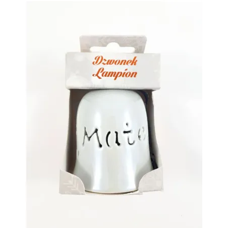 LAMPION DZWONECZEK CERAMICZNY LED ŚWIĄTECZNY MATEUSZ