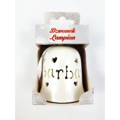 LAMPION DZWONECZEK CERAMICZNY LED ŚWIĄTECZNY BARBARA