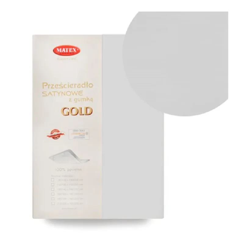 PRZEŚCIERADŁO SATYNOWE Z GUMKĄ GOLD