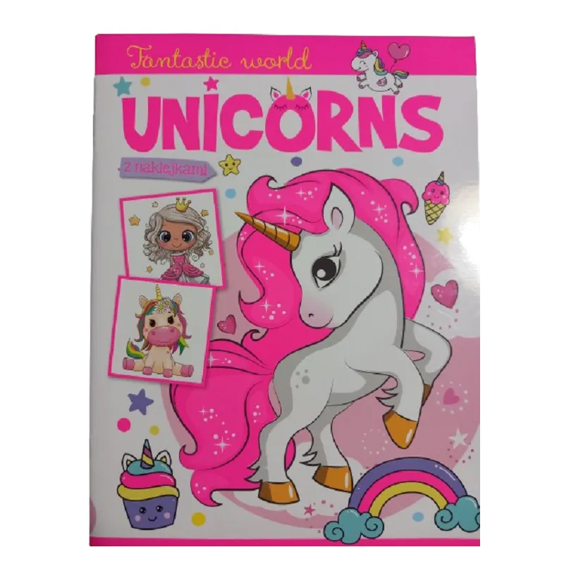 FANTASTIC WORLD UNICORNS. KOLOROWANKA Z NAKLEJKAMI