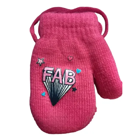 Rękawiczki Dziewczęce Jednopalczaste Na Sznurku Fuksja Fab 12Cm Yo! Club 2-3 Lata