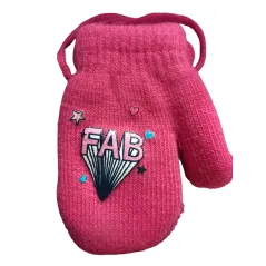 Rękawiczki Dziewczęce Jednopalczaste Na Sznurku Fuksja Fab 14Cm Yo! Club 4-5 Lata