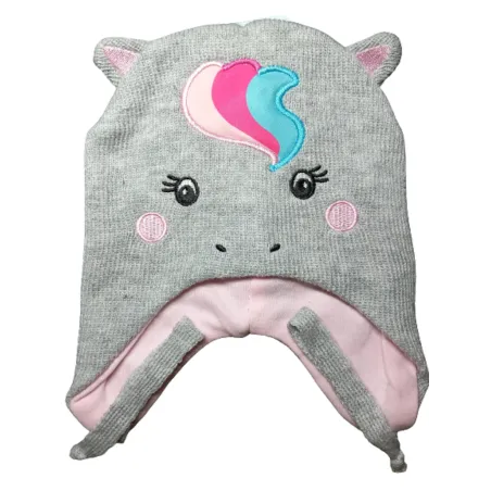 Czapka Dziewczęca Wiązana Ocieplana Cute Unicorn Szara 40-42Cm Yo! Club Czapka Dziewczęca Wiązana Ocieplana Cute Unicorn Szara 40-42Cm Yo! Club