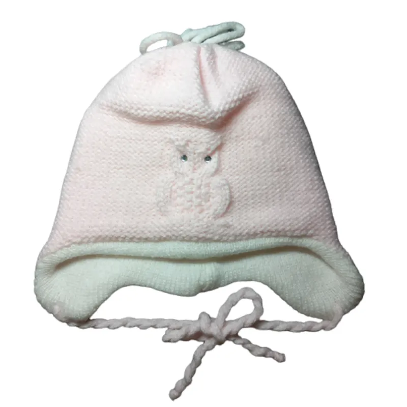 CZAPKA DZIEWCZĘCA ZIMOWA WIĄZANA SÓWKA RÓŻOWA 38-40CM YO! CLUB