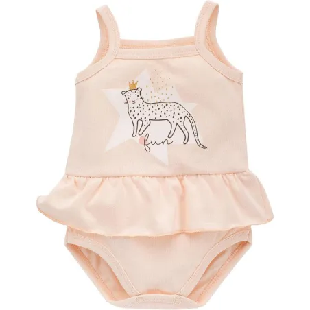 BAWEŁNIANE BODY NA RAMIĄCZKACH SWEET PANTHER JASNY RÓŻ 74CM PINOKIO