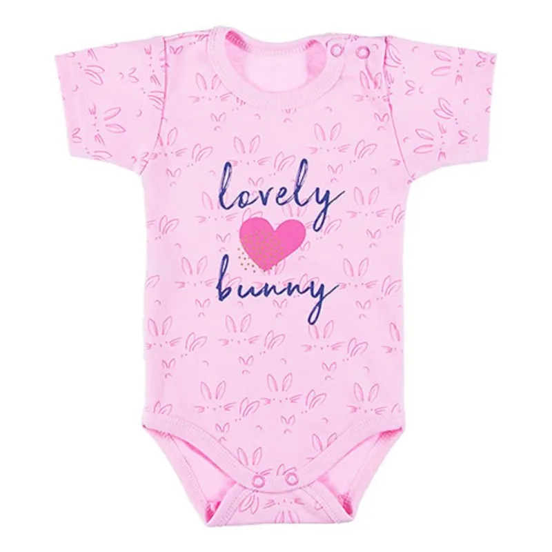 BAWEŁANIANE BODY DZIEWCZĘCE Z KRÓTKIM RĘKAWEM LOVELY 98CM EWA KLUCZE