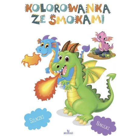 Kolorowanka ze smokami z brokatem