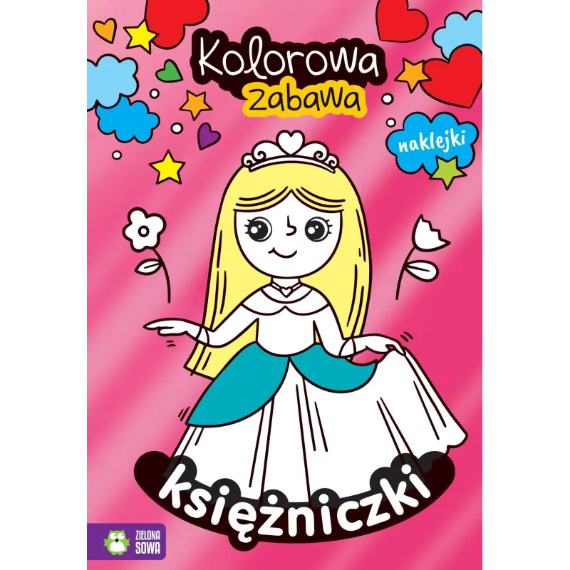 KSIĘŻNICZKI. KOLOROWA ZABAWA. KOLOROWANKA Z NAKLEJKAMI