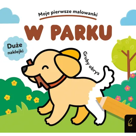 W PARKU. MOJE PIERWSZE MALOWANKI Z GRUBYM OBRYSEM I NAKLEJKAMI