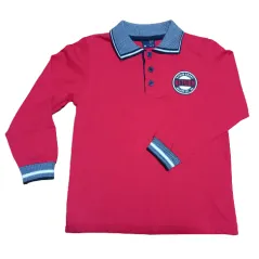 BAWEŁNIANA BLUZKA POLO CHŁOPIĘCA Z DŁUGIM RĘKAWEM 104CM GT