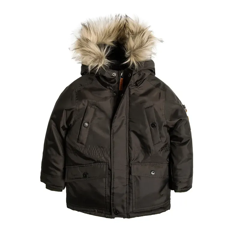 KURTKA ZIMOWA CHŁOPIĘCA PARKA ZIELEŃ KHAKI 170 CM COOL CLUB UŻYWANA