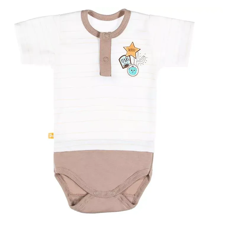 BODY CHŁOPIĘCE Z KRÓTKIM RĘKAWEM POLO BRĄZ 80 CM EEVI