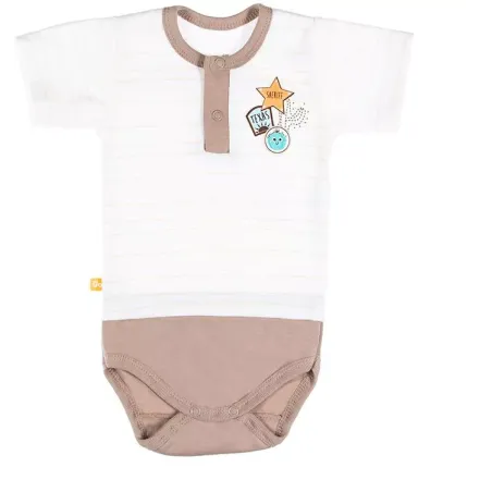 BODY CHŁOPIĘCE Z KRÓTKIM RĘKAWEM POLO BRĄZ 80 CM EEVI
