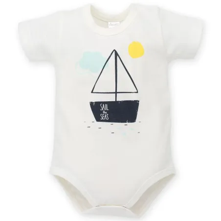 BODY CHŁOPIĘCE Z KRÓTKIM RĘKAWEM LITTLE FISH 68 CM PINOKIO