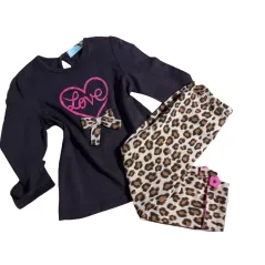 KOMPLET DZIEWCZĘCY BLUZECZKA + LEGGINSY PANTERKA 24M TUP-TIM