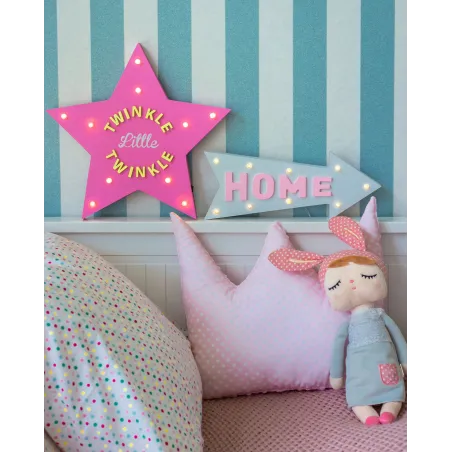 DREWNIANY NAPIS HOME DEKORACJA LED