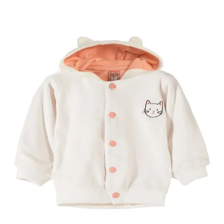 BLUZA POLAR DZIEWCZĘCA Z KAPTUREM KOTEK 68 CM 5.10.15