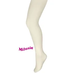 RAJSTOPY DZIEWCZĘCE BIAŁE GŁADKIE 140-146 CM MILUSIE