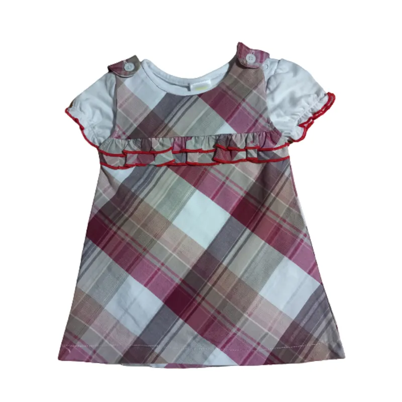 BAWEŁNIANY KOMPLET DZIEWCZĘCY BODY + SUKIENKA 0-3M 56CM GYMBOREE