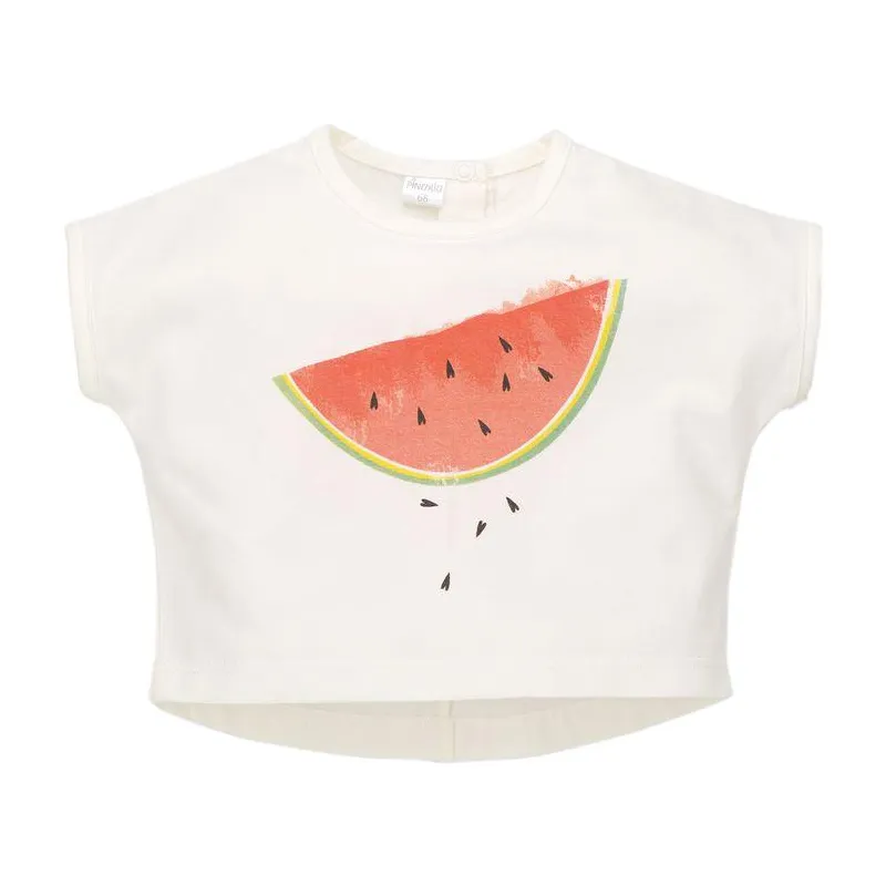 BLUZKA DZIEWCZĘCA Z KRÓTKIM RĘKAWEM LOVE SUMMER 68 CM PINOKIO