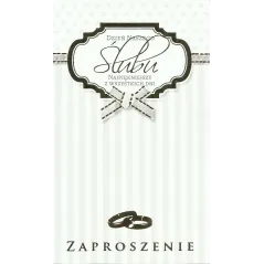 ZAPROSZENIE NA ŚLUB ZE ZŁOTYMI ZDOBIENIAMI + KOPERTA