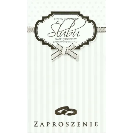 ZAPROSZENIE NA ŚLUB ZE ZŁOTYMI ZDOBIENIAMI + KOPERTA