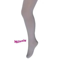 RAJSTOPY DZIEWCZĘCE SZARE GŁADKIE 104-110 CM MILUSIE