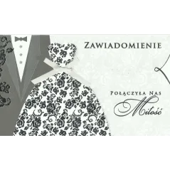 ZAPROSZENIE NA ŚLUB ZAWIADOMIENIE + KOPERTA
