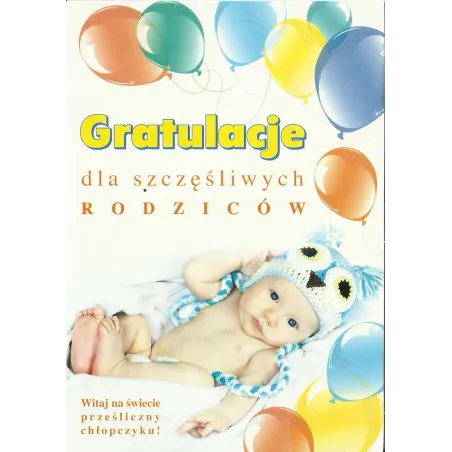 Karnet Okolicznościowy Gratulacje Dla Szczęśliwych Rodziców + Koperta Karnet Okolicznościowy Gratulacje Dla Szczęśliwych Rodziców + Koperta