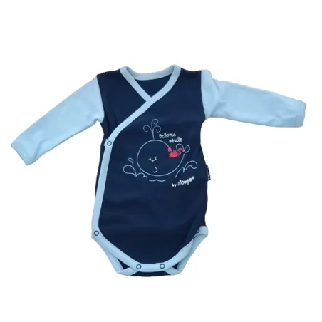 Bawełniane Body Z Długim Rękawem Chłopięce Kopertowe 56Cm Bamar Bawełniane Body Z Długim Rękawem Chłopięce Kopertowe 56Cm Bamar