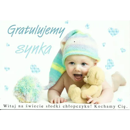 KARNET OKOLICZNOŚCIOWY GRATULUJEMY SYNKA + KOPERTA