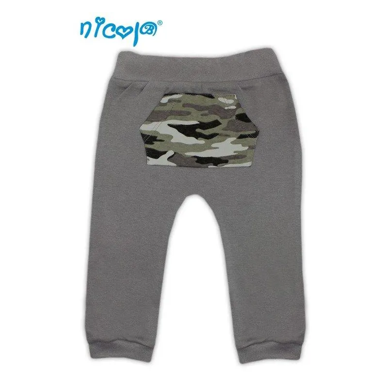 BAWEŁNIANE SPODNIE DRESOWE KHAKI MORO 68CM BAMAR