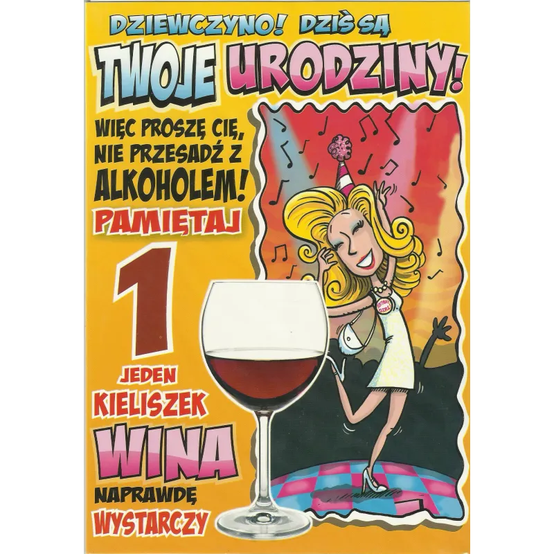 KARNET URODZINOWY DZIEWCZYNO! DZIŚ SĄ TWOJE URODZINY! + KOPERTA