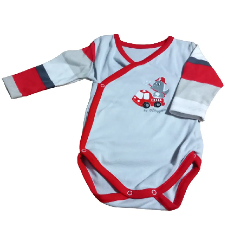 BAWEŁNIANE BODY DLA CHŁOPCA DŁUGI RĘKAW WÓZ STRAŻACKI 68CM BAMAR