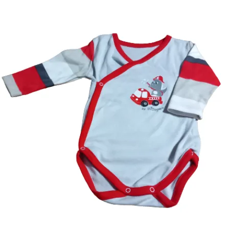 Bawełniane Body Dla Chłopca Długi Rękaw Wóz Strażacki 68Cm Bamar Bawełniane Body Dla Chłopca Długi Rękaw Wóz Strażacki 68Cm Bamar